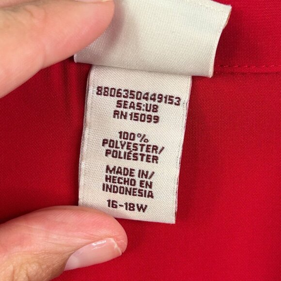 Covington Woman‎ red blutton down blouse size 16W- 18w - Picture 5 of 7